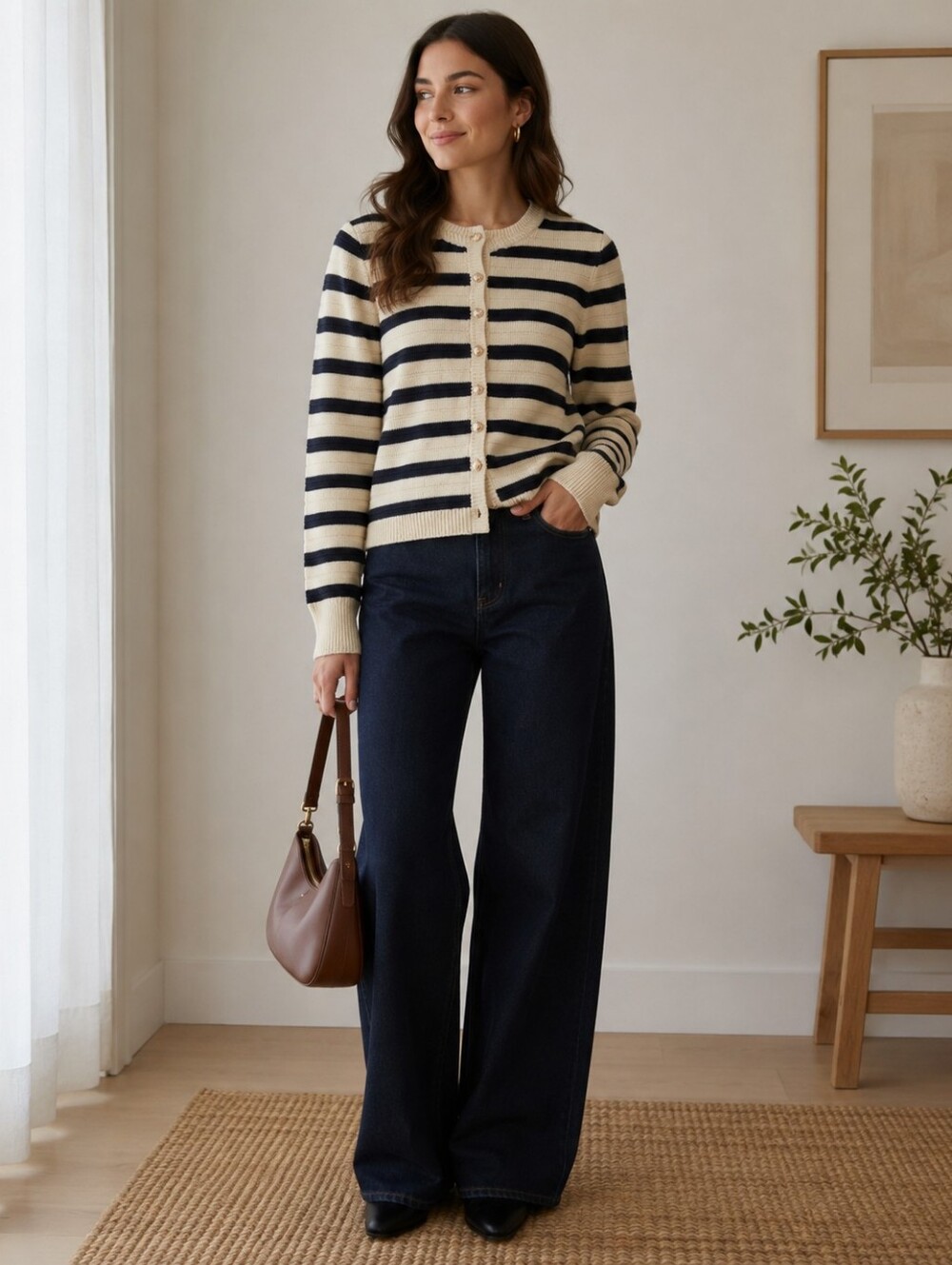 Line Nautical Striped Cardigan